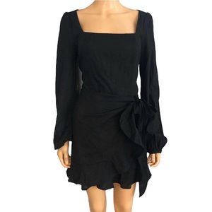 Princess Polly The Villa Mini Dress Long Sleeve Square Neck